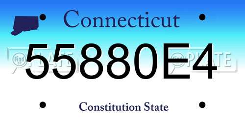 55880E4 Connecticut License Plate