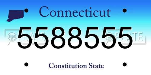 5588555 Connecticut License Plate