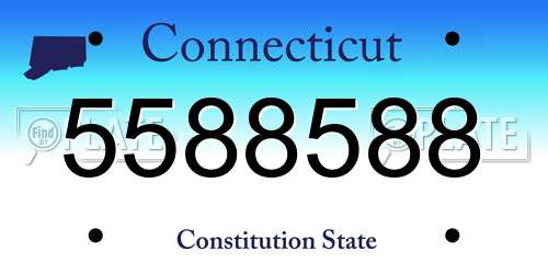 5588588 Connecticut License Plate