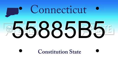 55885B5 Connecticut License Plate