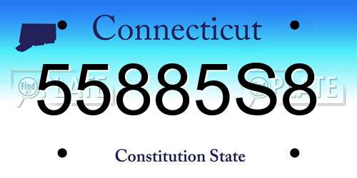 55885S8 Connecticut License Plate