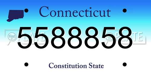 5588858 Connecticut License Plate