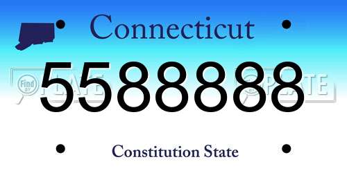 5588888 Connecticut License Plate