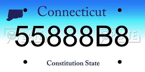 55888B8 Connecticut License Plate