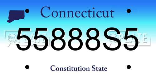 55888S5 Connecticut License Plate