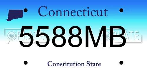 5588MB Connecticut License Plate