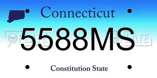 5588MS Connecticut License Plate