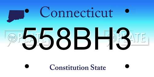 558BH3 Connecticut License Plate