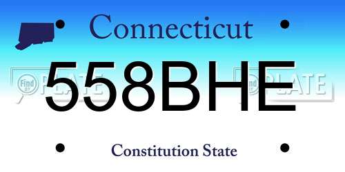 558BHE Connecticut License Plate