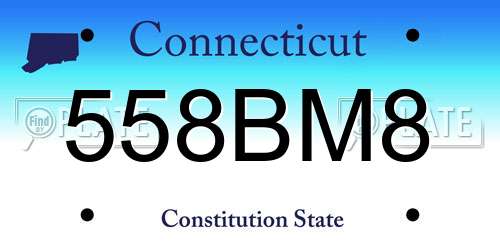 558BM8 Connecticut License Plate