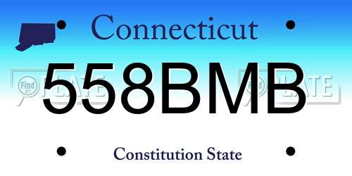 558BMB Connecticut License Plate
