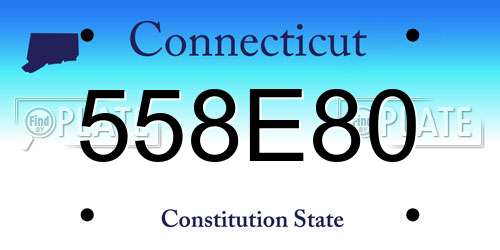 558E80 Connecticut License Plate