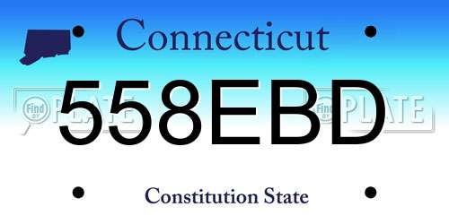 558EBD Connecticut License Plate