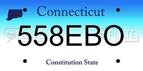 558EBO Connecticut License Plate