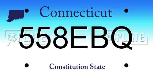558EBQ Connecticut License Plate