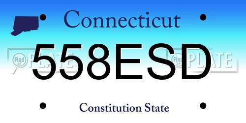 558ESD Connecticut License Plate