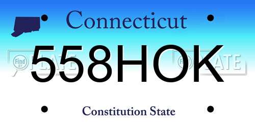 558HOK Connecticut License Plate