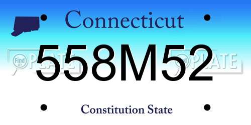 558M52 Connecticut License Plate