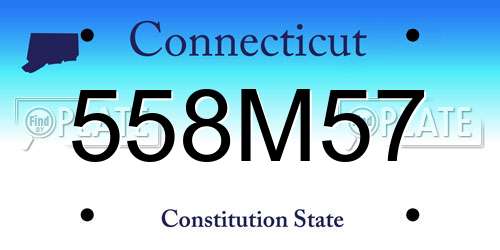 558M57 Connecticut License Plate
