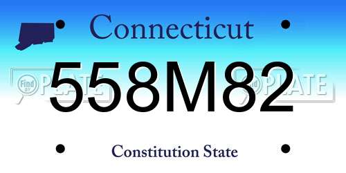 558M82 Connecticut License Plate