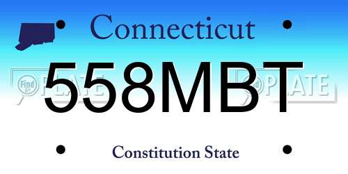 558MBT Connecticut License Plate