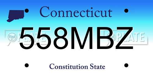 558MBZ Connecticut License Plate