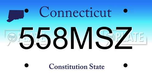 558MSZ Connecticut License Plate