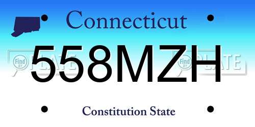 558MZH Connecticut License Plate