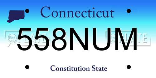 558NUM Connecticut License Plate