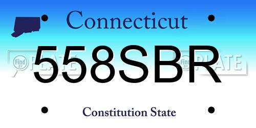 558SBR Connecticut License Plate