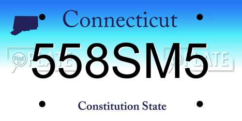 558SM5 Connecticut License Plate