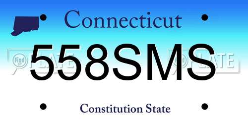 558SMS Connecticut License Plate