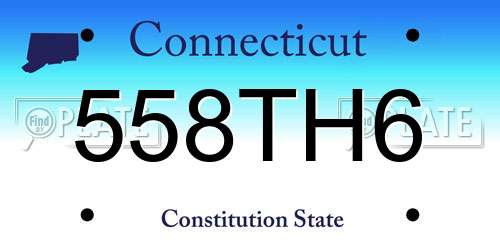 558TH6 Connecticut License Plate