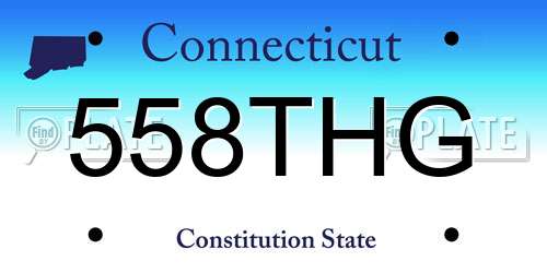 558THG Connecticut License Plate