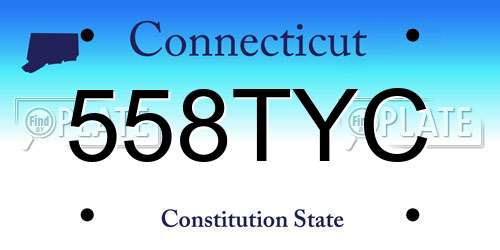 558TYC Connecticut License Plate