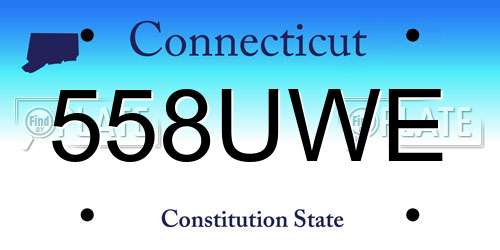 558UWE Connecticut License Plate