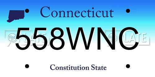 558WNC Connecticut License Plate