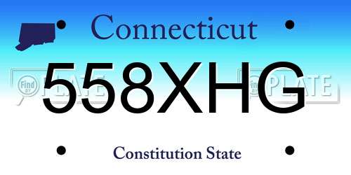 558XHG Connecticut License Plate