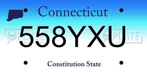 558YXU Connecticut License Plate