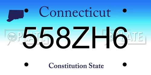 558ZH6 Connecticut License Plate