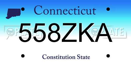 558ZKA Connecticut License Plate