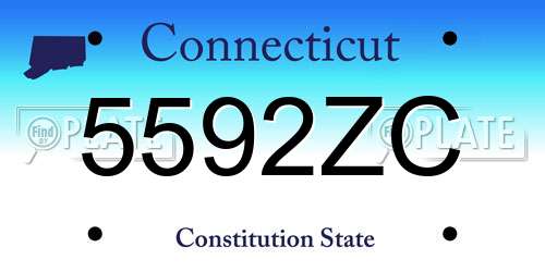 5592ZC Connecticut License Plate