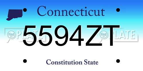 5594ZT Connecticut License Plate