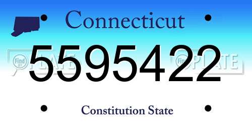 5595422 Connecticut License Plate