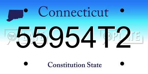 55954T2 Connecticut License Plate