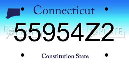 55954Z2 Connecticut License Plate