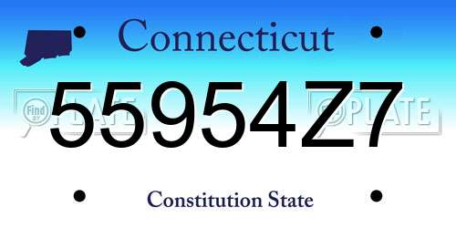 55954Z7 Connecticut License Plate