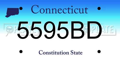 5595BD Connecticut License Plate