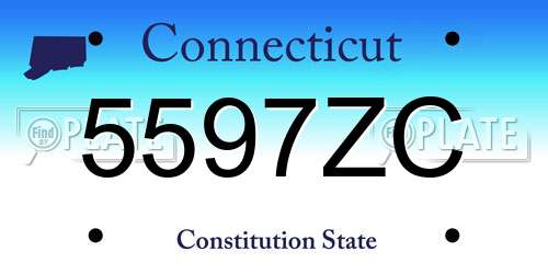 5597ZC Connecticut License Plate