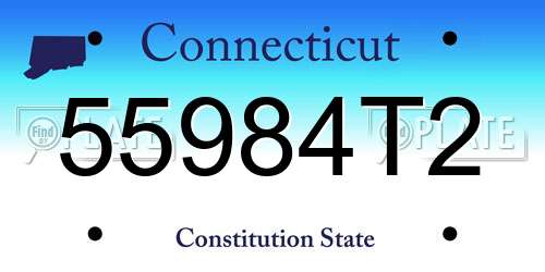 55984T2 Connecticut License Plate